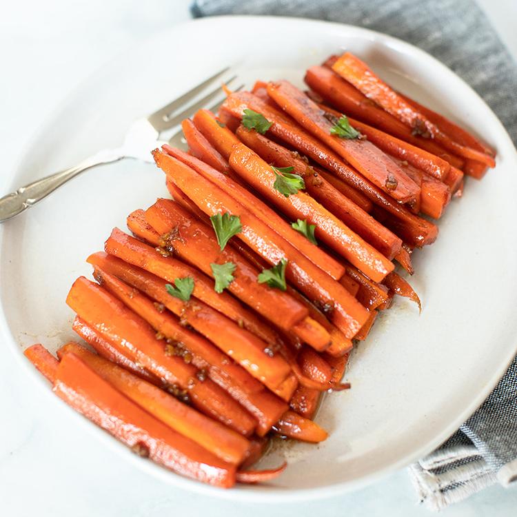 Brown Butter Honey Garlic Roasted Carrots